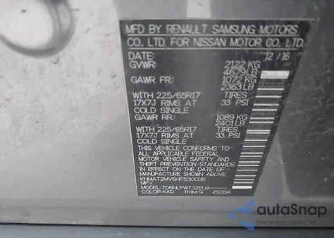 2017 Nissan Rogue S from USA, damaged, VIN KNMAT2MV6HP530036